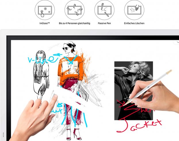 Schreiben, Zeichnen, Radieren, Bilder anordnen etc. geht mit dem Samsung Flip alles spielerisch.